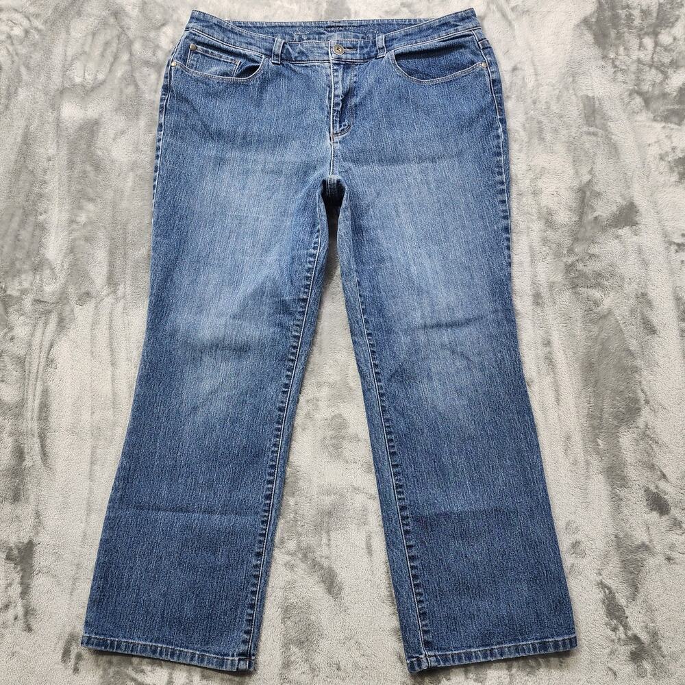 Christopher &‎ Banks Jeans Womens 16 SHORT Blue Modern Fit Straight Leg Stretch